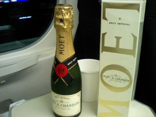 Moet in the bullet train, a.k.a. Shin-kansen